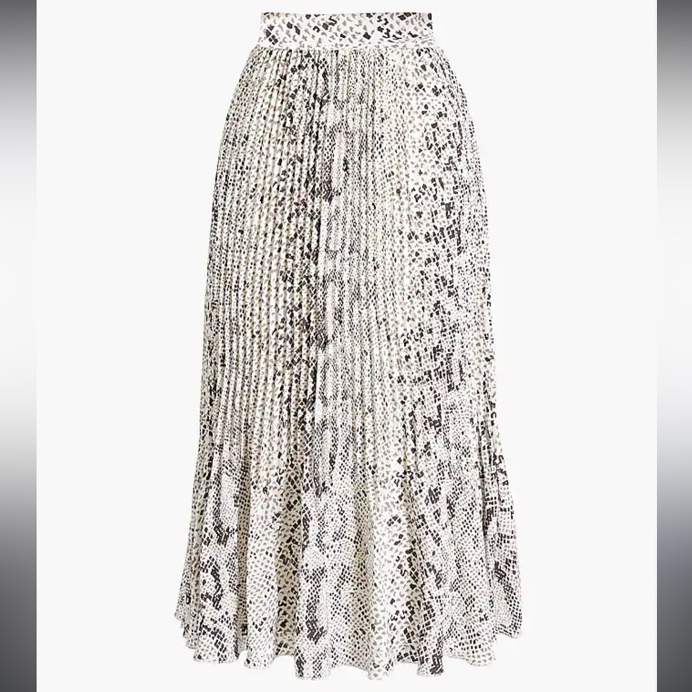J. Crew Factory Snake Print Midi Skirt - Black and White